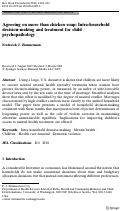 Cover page: Agreeing on more than chicken soup: Intra-household decision-making and treatment for child psychopathology