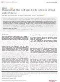 Cover page: Managing high fiber food waste for the cultivation of black soldier fly larvae