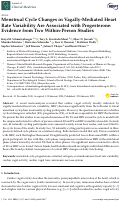 Cover page: Menstrual Cycle Changes in Vagally-Mediated Heart Rate Variability are Associated with Progesterone: Evidence from Two Within-Person Studies.
