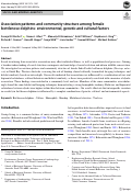 Cover page: Association patterns and community structure among female bottlenose dolphins: environmental, genetic and cultural factors.