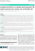 Cover page: Leopard seal diets in a rapidly warming polar region vary by year, season, sex, and body size