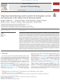 Cover page: Temperature-based phenology model to predict the development, survival, and reproduction of the oriental fruit fly Bactrocera dorsalis