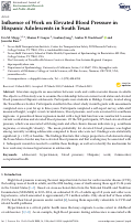 Cover page: Influence of Work on Elevated Blood Pressure in Hispanic Adolescents in South Texas