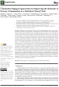 Cover page: Community-Engaged Approaches for Improving the Inclusion of Diverse Communities in a Nutrition Clinical Trial