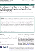 Cover page: An automated workflow to screen alkene reductases using high-throughput thin layer chromatography