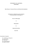 Cover page: Three Essays in Corporate Finance and Financial Intermediation