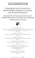 Cover page: Estimating the Cost of Cancer Care in British Columbia and Ontario: A Canadian Inter-Provincial Comparison.