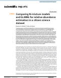 Cover page: Comparing N-mixture models and GLMMs for relative abundance estimation in a citizen science dataset.