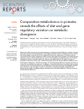 Cover page: Comparative metabolomics in primates reveals the effects of diet and gene regulatory variation on metabolic divergence