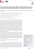 Cover page: The Toxoplasma Polymorphic Effector GRA15 Mediates Seizure Induction by Modulating Interleukin-1 Signaling in the Brain