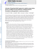 Cover page: A Design of Experiment (DoE) approach to optimise spray drying process conditions for the production of trehalose/leucine formulations with application in pulmonary delivery