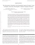 Cover page: The Psychometric Properties of the Generalized Anxiety Disorder-7 Scale in Hispanic Americans With English or Spanish Language Preference