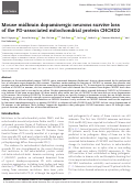 Cover page: Mouse midbrain dopaminergic neurons survive loss of the PD-associated mitochondrial protein CHCHD2.