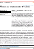 Cover page: Wireless ear EEG to monitor drowsiness.