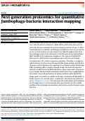 Cover page: Next-generation proteomics for quantitative Jumbophage-bacteria interaction mapping.