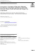 Cover page: Correction to: Association of Time since Migration from Rural to Urban Slums and Maternal and Child Outcomes: Dhaka (North and South) and Gazipur City Corporations