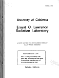 Cover page: A RAPID METHOD FOR DETERMINING TERNARY ALLOY PHASE DIAGRAMS