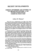 Cover page: Foreign Ownership and Control of U.S. Broadcast Entities: <em>In re Spanish International Communications Corp.</em>