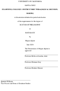 Cover page: Examining College 1 Instructors’ Pedagogical Decision-Making