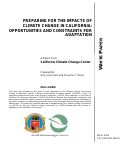 Cover page: Preparing for the Impacts of Climate Change in California: Opportunities and Constraints for Adaptation