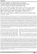 Cover page: De Novo Mutations in NALCN Cause a Syndrome Characterized by Congenital Contractures of the Limbs and Face, Hypotonia, and Developmental Delay