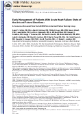 Cover page: Early management of patients with acute heart failure: state of the art and future directions--a consensus document from the SAEM/HFSA acute heart failure working group.