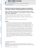 Cover page: Maternal role strain and depressive symptoms among female sex workers in Mexico: the moderating role of sex work venue