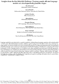 Cover page: Insights from the first BabyLM Challenge: Training sample-efficient language models on a developmentally plausible corpus