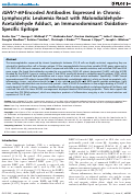 Cover page: IGHV1-69-Encoded Antibodies Expressed in Chronic Lymphocytic Leukemia React with Malondialdehyde–Acetaldehyde Adduct, an Immunodominant Oxidation-Specific Epitope