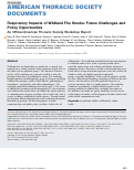 Cover page: Respiratory Impacts of Wildland Fire Smoke: Future Challenges and Policy Opportunities. An Official American Thoracic Society Workshop Report