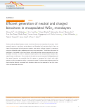 Cover page: Efficient generation of neutral and charged biexcitons in encapsulated WSe2 monolayers