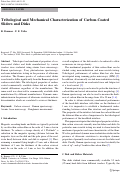 Cover page: Tribological and Mechanical Characterization of Carbon-Coated Sliders and Disks