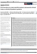 Cover page: ICU-free days as a more sensitive primary outcome for clinical trials in critically ill pediatric patients.