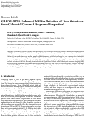 Cover page: Gd-EOB-DTPA-Enhanced MRI for Detection of Liver Metastases from Colorectal Cancer: A Surgeon’s Perspective!