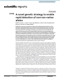 Cover page: A novel genetic strategy to enable rapid detection of rare non-native alleles.