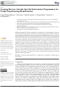 Cover page: Scoping Review: Suicide Specific Intervention Programmes for People Experiencing Homelessness.