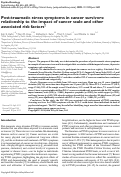 Cover page: Post-traumatic stress symptoms in cancer survivors: Relationship to the impact of cancer scale and other associated risk factors