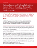 Cover page: Geriatric Emergency Medicine Fellowships: Current State of Specialized Training for Emergency Physicians in Optimizing Care for Older Adults