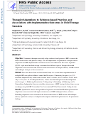 Cover page: Therapist adaptations to evidence-based practices and associations with implementation outcomes in child therapy sessions.