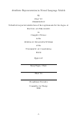 Cover page: Attribute Representation in Neural Language Models