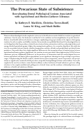 Cover page: The Precarious State of Subsistence: Reevaluating Dental Pathological Lesions Associated with Agricultural and Hunter-Gatherer Lifeways