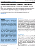 Cover page: Acquired lymphangiectasia: a rare mimic of genital warts