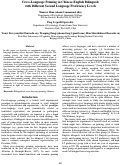 Cover page: Cross-Language Priming in Chinese-English Bilinguals with Different Second Language Proficiency Levels