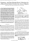 Cover page: Frequency- and Time-Domain Green's Functions for a Phased Semi-Infinite Periodic Line Array of Dipoles