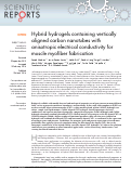 Cover page: Hybrid hydrogels containing vertically aligned carbon nanotubes with anisotropic electrical conductivity for muscle myofiber fabrication