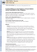 Cover page: Gendered Differences in the Predictors of Sexual Initiation Among Young Adults in Cebu, Philippines