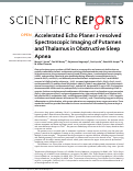 Cover page: Accelerated Echo Planer J-resolved Spectroscopic Imaging of Putamen and Thalamus in Obstructive Sleep Apnea