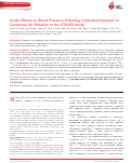 Cover page: Acute Effects on Blood Pressure Following Controlled Exposure to Cookstove Air Pollution in the STOVES Study