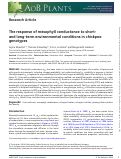 Cover page: The response of mesophyll conductance to short- and long-term environmental conditions in chickpea genotypes