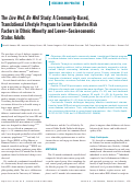 Cover page: The Live Well, Be Well study: a community-based, translational lifestyle program to lower diabetes risk factors in ethnic minority and lower-socioeconomic status adults.